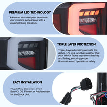 Clear LED Tail Lights For 2014-18 GMC-Sierra 1500 2500 3500 Rear Lamps With Startup Animation