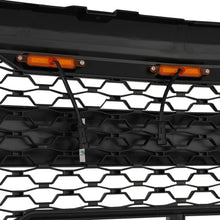 Gloss Black Front Bumper Hood Upper Grille w/Light For 2014-2015 Chevy Silverado 1500