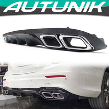 Black Rear Diffuser Chrome Exhaust Tips for Mercedes W213 Non-AMG 2017-2020 di35