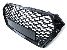 RS4 Style Badgeless Honeycomb Front Grille Gloss Black for 2017–2019 Audi A4 S4 B9