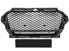 Gloss Black Front Bumper Grille Upper Grill Honeycomb for Audi A3 S3 2013 2014 2015 2016