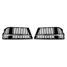 Chrome+Black Honeycomb Fog Light Grill Mesh Cover Fits Audi A3 S Line 2017-2019
