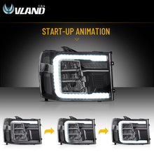 Pair DRL LED Reflector Headlights Assembly For 2007-2013 GMC Sierra 1500 SLE