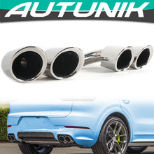 Chrome Exhaust Tips Sporty for Porsch Cayenne E-Hybrid 9Y0 9Y3 2019-2024