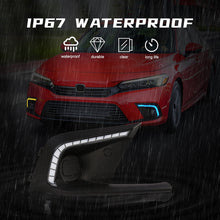 For 2022-2024 Honda Civic LED Daytime Running Fog Lights DRL with Turn Signal 3-Color