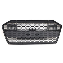 RS6 Style Front Bumper Grille Honeycomb Gloss Black For Audi A6 S6 C8 2019-2022