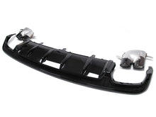 S6 Style Rear Diffuser + Black Tips For Audi A6 C7.5 Sedan S-Line 2016–2018