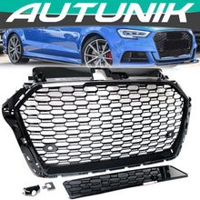 RS3 Style Front Grille for Audi A3/S3 8V 2017-2020 – Gloss Black Honeycomb