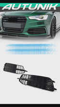 Honeycomb Front Bumper Fog Light Grille Cover For 2012-2015 Audi A6 C7 S Line S6