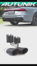 Dual Matte Carbon Exhaust Pipe Tips for Audi A4 A5 A6 A7 Modifications