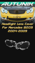 Left + Right Headlight Lens Covers For Mercedes W209 CLK320 CLK350 CLK500 CLK55 CLK63 AMG 2004-2009