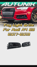 Front Bumper Fog Light Grille Grill Cover Trim Bezel w/ ACC for Audi A4 B9 Sline 2017-2019
