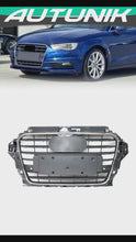 Dark Grey Front Bumper Grille w/ Chrome Frame For Audi A3 S3 8V 2014–2016