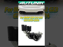 Silver Carbon Fiber Stainless Exhaust Tips Muffler for BMW G20 M340i G42 M440i G23 G26 M220i
