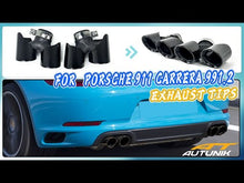 Exhaust Tips Black for Porsche 911 Carrera 991.2 NON-PSE 2017 2018 2019
