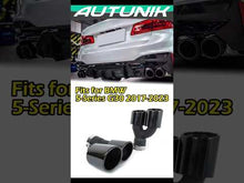 Gloss Black Exhaust Tips for BMW 5-Series G30 530i 540i M-Sport 2017–2024