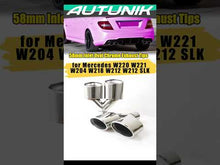 58mm Inlet Oval Chrome Exhaust Tips for Mercedes W220 W221 W204 W218 W212 W212 SLK