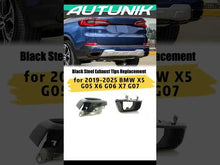Black Steel Exhaust Tips Replacement for 2019-2025 BMW X5 G05 X6 G06 X7 G07