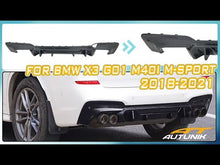 Carbon Look Rear Diffuser For BMW X3 G01 M40i M-Sport Bumper 2019-2021