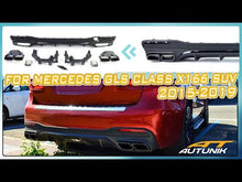 Rear Diffuser w/ Black Exhaust Tips for Mercedes GLS X166 LCI 2016-2018 di204