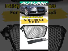 Honeycomb Sport Mesh RS4 Style Front Grille Black For 2013-2016 Audi A4 S4 B8.5