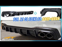 Carbon Look Difffuser + Black Exhaust Tips For AUDI A7 C8 S-line 2019-2024 di154