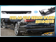 S6 Style Rear Diffuser + Black Tips For Audi A6 C7.5 Sedan S-Line 2016–2018