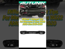 Black Rear Diffuser + Exhaust Tips for Mercedes S-Class W222 AMG-Line 2018-2020