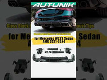 Gloss Black Rear Diffuser w/ Tips for Mercedes W223 S500 S580 AMG 2021–2025