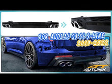 S6 Look Gloss Black Diffuser & Silver Exhaust Tips For Audi A6 C8 S-Line / S6 Sedan 2019-2024
