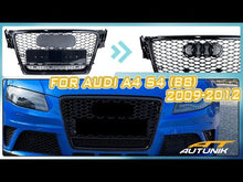 Honeycomb Front Mesh Grill for AUDI A4 B8 S4 2009-2012