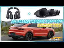 Matte Black Exhaust Tips Muffler for Porsche Cayenne 2011-2014 Long Pipes