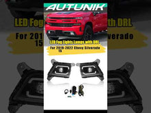 LED DRL For 2019-2022 Chevy Silverado 1500 2500HD 3500HD Fog Lights Lamp w/ Turn Signal