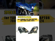Pair LED Headlights Set For YAMAHA RAPTOR YFZ 450 700 700R YFM 250 350 2006-2025