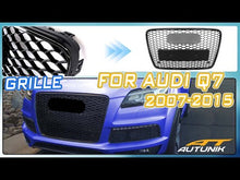 For Audi Q7 2005-2015 Front Bumper Radiator Vent Mesh Grille Grill Gloss Black