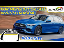 Gloss Black Front Bumper Splitter Flaps Kits For Mercedes W206 S206 C300 C43 Sedan AMG 2022-2024