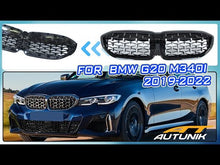 Silver Diamond Front Kidney Grill For BMW G20 3-Series M340i 2019 2020 2021 2022