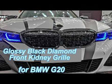 Glossy Black Front Kidney Diamond Grill Grille for BMW G20 320i 330i M340i 2019-2022