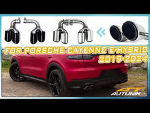 Black Exhaust Tips For 2019–2025 Porsche Cayenne E-Hybrid Tailpipe Pair
