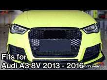 Gloss Black Front Mesh Grille For AUDI A3 8V S3 2013-2016 fg121