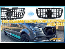 Black Front Bumper Grille Grill For Mercedes Benz Sprinter W907 W910 2019-2022