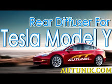 Carbon Fiber Look Rear Diffuser w/ Brake Light For Tesla Model Y 2020-2023