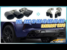 Gloss Black For BMW X5 G05 X6 G06 X7 G07 40i Rear Exhaust Tips Muffler Tailpipe