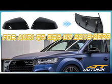 Glossy Black Side Mirror Cover Caps for Audi Q5 SQ5 2018–2025 No Side Assist