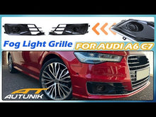 Fog Light Grill Covers w/ ACC Caps For AUDI A6 C7.5 NON-Sline 2016 2017 2018 fg239