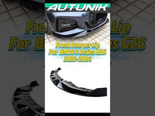 Gloss Black Front Bumper Lip Spoiler For 2021–2025 BMW G26 i4 M50 430i M440i Gran Coupe