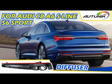 Matte Black Diffuser Exhaust Tips for Audi A6 C8 Sline 2019-2024