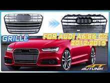 For Audi A6 C7 S6 2012 2013 2014 2015 Grille Chrome Front Bumper Radiator Grill fg213