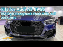 Gloss Black Front Mesh Grille for Audi A5 S5 B9 2017-2019 fg120