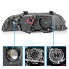 Black Dual Halo Projector Headlights For BMW E39 5-Series 528i/540i 1997-2003